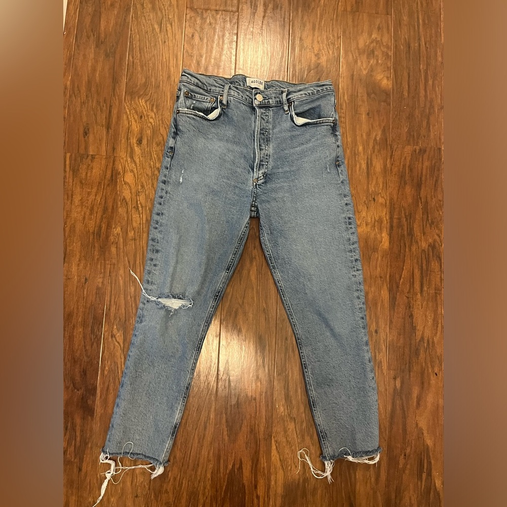 LIKE NEW AGOLDE Nico High Rise Slim Jeans in the "Headlines" Wash - Sz 29